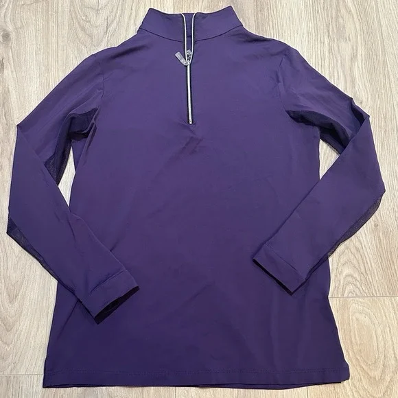 The Tailored Sportsman 1/4 Zip Sun Shirt Long Sleeve IceFil Mesh Riding M EUC - Picture 2 of 8